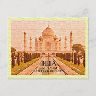 Vintag Postcard Taj Mahal Indien Postkarte