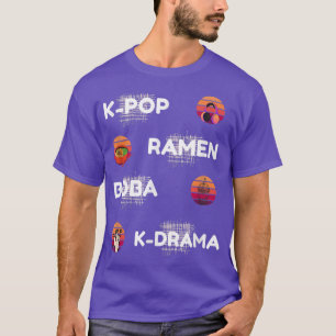 Vintag Powered by K-Pop Ramen Boba K-drama Kawaii T-Shirt