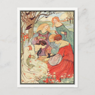 Vintag Prince and Maidens von Florence Harrison Postkarte