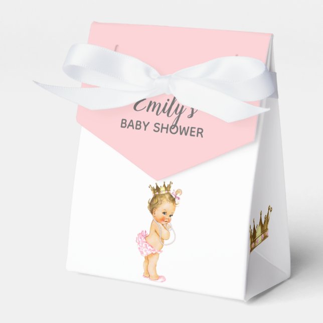Vintag Princess Baby Dusche Gefälligkeitsboxen Blo Geschenkschachtel (Vorderseite)