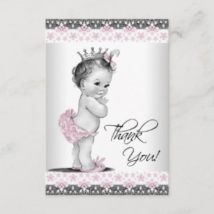 Vintag Princess Baby Dusche Vielen Dank Dankeskarte