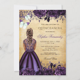 Vintag Princess Lila Butterfly Quinceañera Einladung