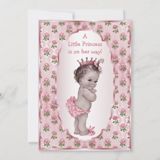 Vintag Princess Pink Roses Babydusche Einladung