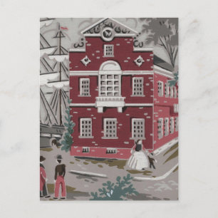 Vintag Print Boston Postkarte