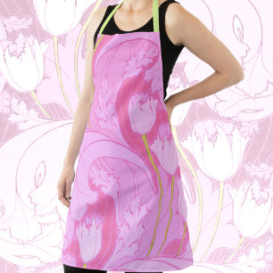 Vintag Print Pink Lily Schürze