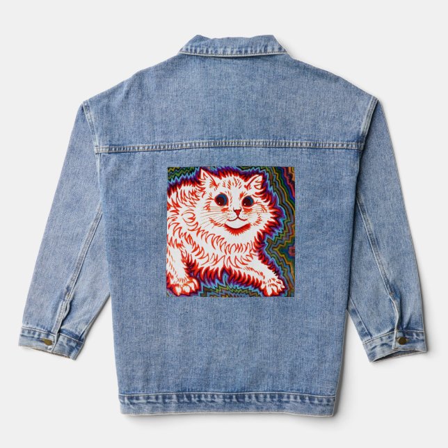 Vintag Psychedelic Cat von Louis Wain Jeansjacke (Rückseite)
