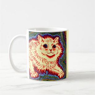 Vintag Psychedelic Cat von Louis Wain Kaffeetasse