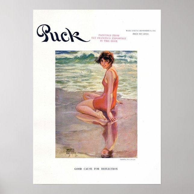 Vintag Puck Magazine Cover Poster, Beach Poster (Vorne)
