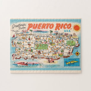 Vintag Puerto rico Karte Puzzle