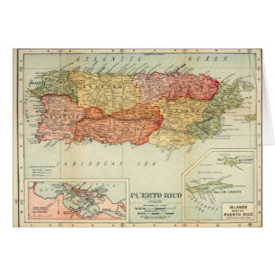 Vintag Puerto Rico Map, 1898 Rand McNally & Co.