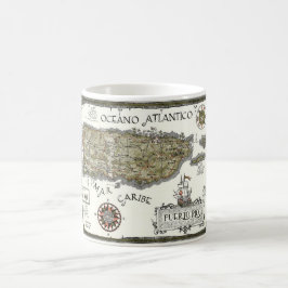 Vintag Puerto Rico Postcard Karte Kaffeetasse