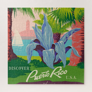 Vintag Puerto Rico Reisen Kunst, Dichtung und Musi Puzzle