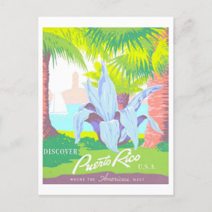 Vintag Puerto Rico Reiseposter Postkarte
