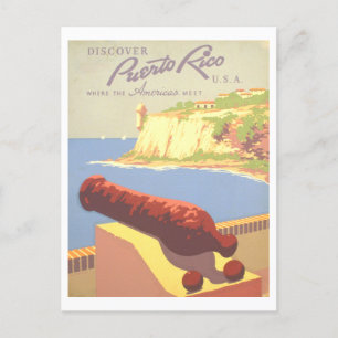 Vintag Puerto Rico Reiseposter Postkarte