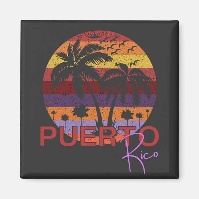 Vintag Puerto Rico Summer Beach Magnet (Vorne)