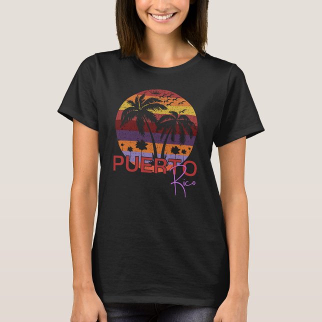 Vintag Puerto Rico Summer Beach T-Shirt (Vorderseite)