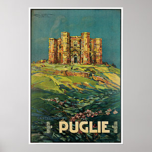 Vintag Puglia Italien Burg Poster