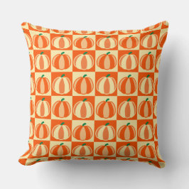 Vintag Pumpkin Orange Tartan Karierter Erntedank Kissen