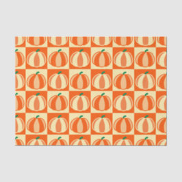 Vintag Pumpkin Orange Tartan Karierter Erntedank Seidenpapier