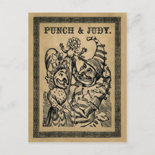 Vintag Punch und Judy Postkarte