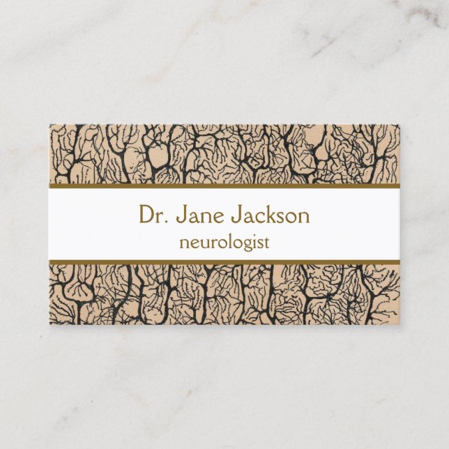 Vintag Purkinje Neuron Zeichnend Neurologe Doktor Visitenkarte (Vorderseite)
