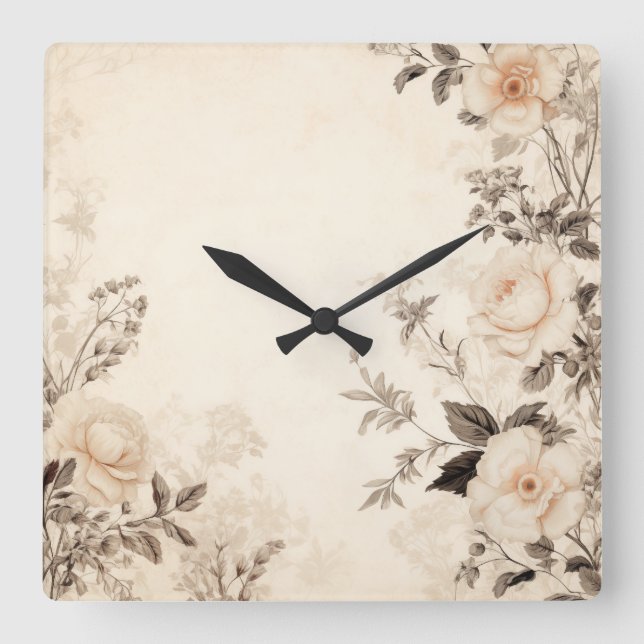 Vintag Quadratische Wanduhr (Vorderseite)
