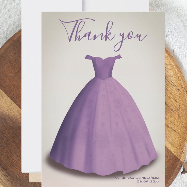 Vintag Quinceañera mis quinis Dankeschön-Karte Dankeskarte (Von Creator hochgeladen)