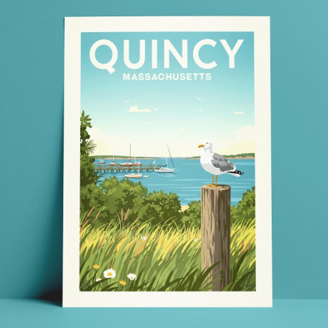 Vintag Quincy Massachusetts Postkarte (Von Creator hochgeladen)