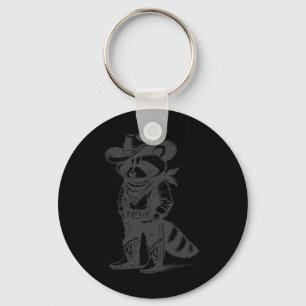 Vintag Raccoon Cowboy Cowgirl Trash Panda Western Schlüsselanhänger
