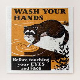 Vintag Raccoon waschen, virusfrei, ZSSG Puzzle
