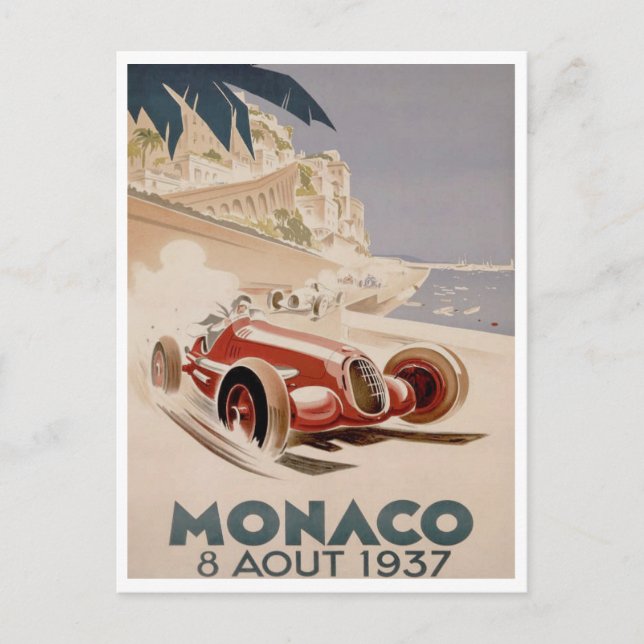 Vintag Racing -1937 Grand Prix von Monaco  Postkarte (Vorderseite)