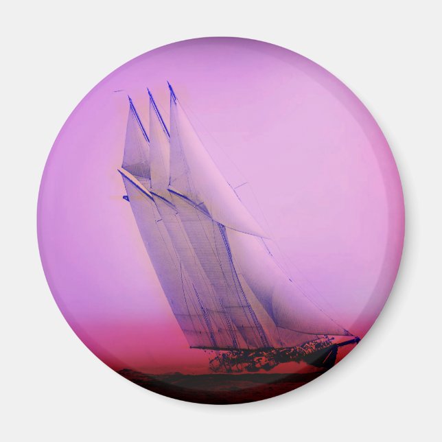 Vintag Racing Yacht Magnet (Vorne)