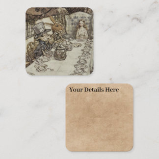 Vintag Rackham Mad Tea Party Alice im Wunderland Quadratische Visitenkarte