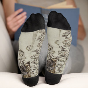 Vintag Rackham Mad Tea Party Alice im Wunderland Socken