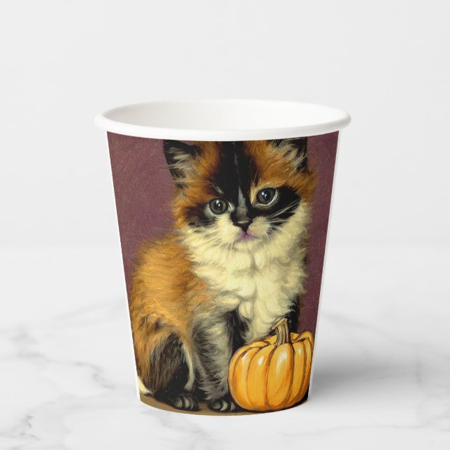 Vintag Ragdoll Halloween Cat Pappbecher (Vorderseite)