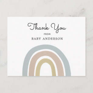Vintag Rainbow Baby Dusche Danke Postcard Postkarte
