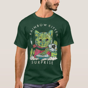 Vintag Rainbow Kitten Überraschung T-Shirt