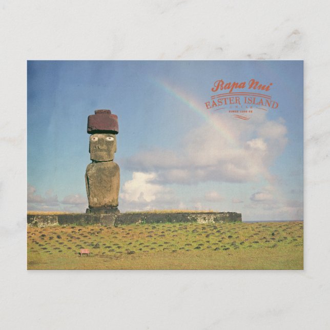 Vintag Rapa Nui (Osterinsel) Chile Postkarte (Vorderseite)