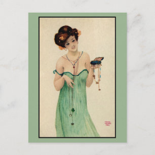 Vintag Raphael Kirchner Paris 1910 Damen Mode Postkarte