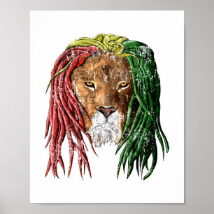 Vintag Rasta Reggae Lion Poster