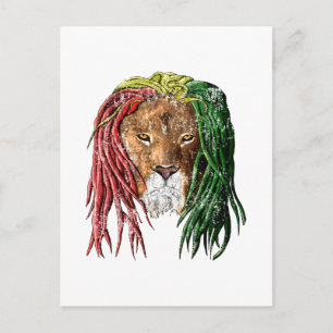Vintag Rasta Reggae Lion Postkarte
