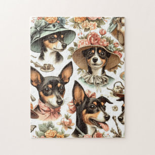 Vintag Rat Terrier Seamless Puzzle