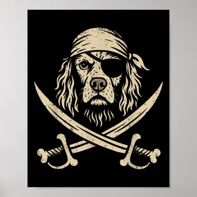 Vintag Rate English Springer Spanisch Crossbones D Poster (Vorne)