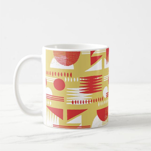 Vintag rauchloser abstrakter geometrischer Stil  Kaffeetasse (Links)