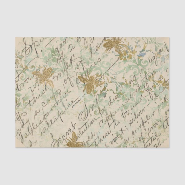 Vintag Recipe Honeybee Seidenpapier (Vorderseite)