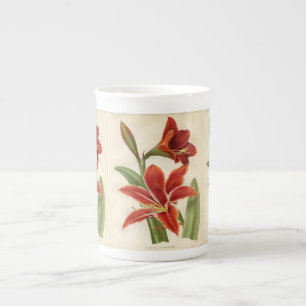 Vintag Red Amaryllis Weihnachtsgeschenk Tasse