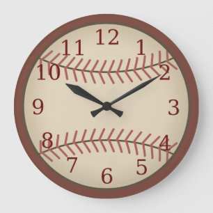 Vintag Red Baseball Clock Große Wanduhr
