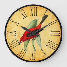 Vintag Red Bird Orante und Elegante Küche Große Wanduhr