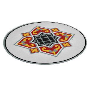 Vintag Red Black Barcelona Tile Geometrie Art Schneidebrett