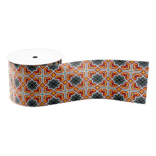 Vintag Red Black Yellow Barcelona Geometrische Kun Ripsband